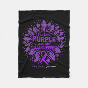Wear Purple For Daughter Sunflower Drug Overdose A Fleece Blanket