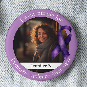 Wear Purple for Domestic Violence Awareness 6 Cm Round Badge