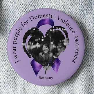 Wear Purple for Domestic Violence Awareness Photo 6 Cm Round Badge