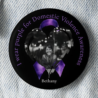 Wear Purple for Domestic Violence Awareness Photo 6 Cm Round Badge
