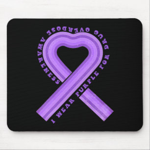 Wear Purple For Drug Overdose Awareness Ribbon Ret Mouse Mat