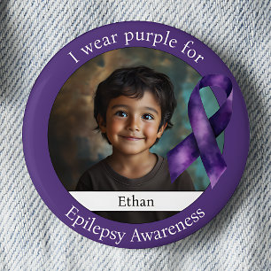 Wear Purple for Epilepsy Awareness Photo 6 Cm Round Badge