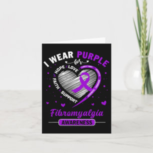 Wear Purple For Fibromyalgia Awareness Ribbon 1  Card