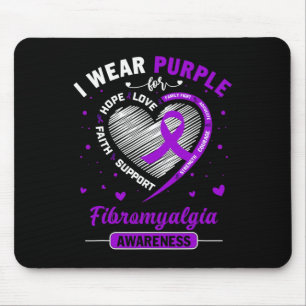 Wear Purple For Fibromyalgia Awareness Ribbon 1 Mouse Mat
