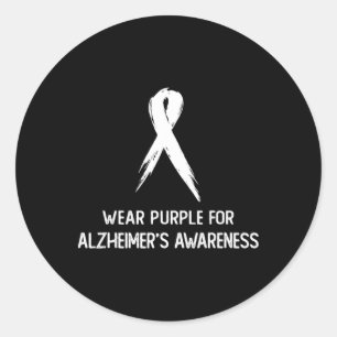 Wear Purple For Heimerheimer's Awareness Dementia  Classic Round Sticker