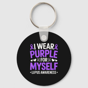 Wear purple for lupus awareness ribbon sle fighter key ring