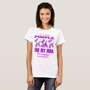 Wear Purple For Mum Cute Balloon Dog Fibromyalgia T-Shirt
