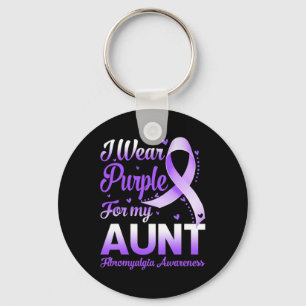 Wear Purple For My Aunt Fibromyalgia Awareness Rib Key Ring