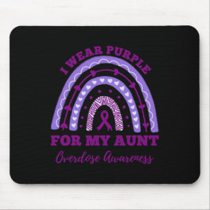 Wear Purple For My Aunt Overdose Awareness Rainbow Mouse Mat