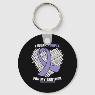 Wear Purple For My Brother Fibromyalgia Awareness Key Ring