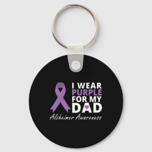Wear Purple For My Dad Ribbon Family Love Warrior  Key Ring