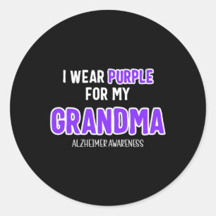 Wear Purple For My Grandma - Alzheimerheimer Aware Classic Round Sticker