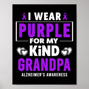 Wear Purple For My Grandpa Alzheimerheimer's Aware Poster