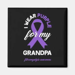 Wear Purple For My Grandpa Fibromyalgia Awareness Magnet