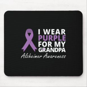 Wear Purple For My Grandpa Ribbon Family Love Mouse Mat