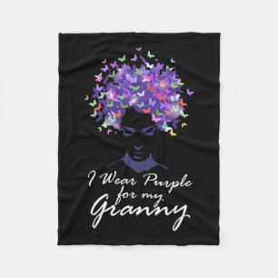 Wear Purple For My Granny Support Alzheimerheimer Fleece Blanket