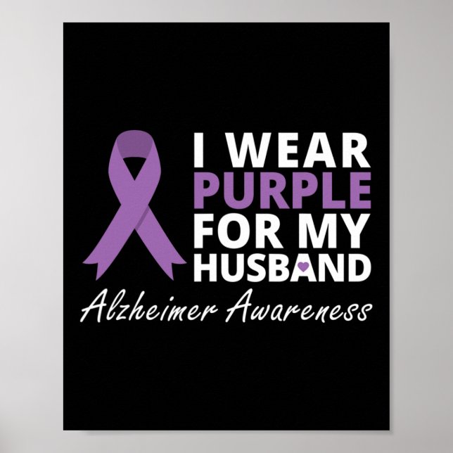 Wear Purple For My Husband Ribbon Family Love  Poster (Front)