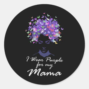 Wear Purple For My Mama Mum Support Alzheimerheime Classic Round Sticker