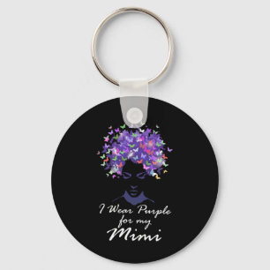 Wear Purple For My Mimi Mother Support Alzheimerhe Key Ring