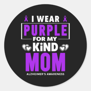 Wear Purple For My Mum Alzheimerheimer Awareness Classic Round Sticker