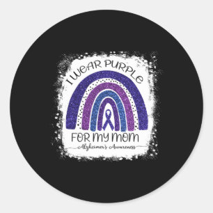 Wear Purple For My Mum Alzheimerheimer Bleached Ra Classic Round Sticker
