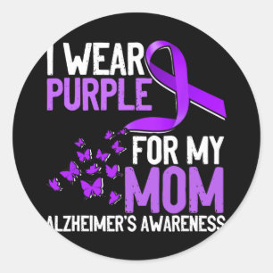 Wear Purple For My Mum Heimerheimer´s Awareness  Classic Round Sticker
