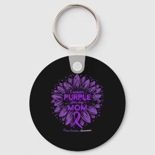Wear Purple For My Mum Sunflower Drug Overdose Awa Key Ring