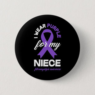 Wear Purple For My Niece Fibromyalgia Awareness 1  6 Cm Round Badge