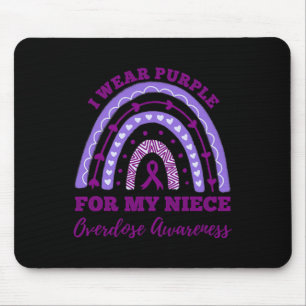 Wear Purple For My Niece Overdose Awareness Rainbo Mouse Mat