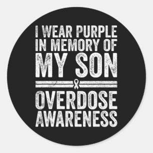 Wear Purple For My Son Drug Overdose Classic Round Sticker