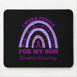 Wear Purple For My Son Overdose Awareness Rainbow Mouse Mat