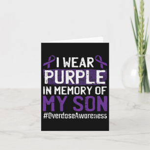 Wear Purple For My Son Overdose Awareness Ribbon Card