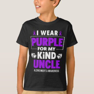 Wear Purple For My Uncle Alzheimerheimer's Awarene T-Shirt