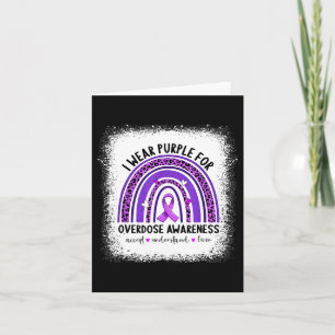 Wear Purple For Overdose Awareness Boho Rainbow Ri Card