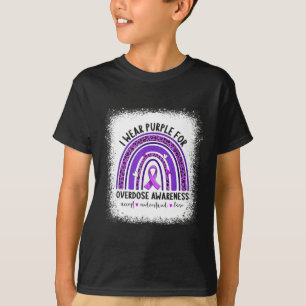 Wear Purple For Overdose Awareness Boho Rainbow Ri T-Shirt