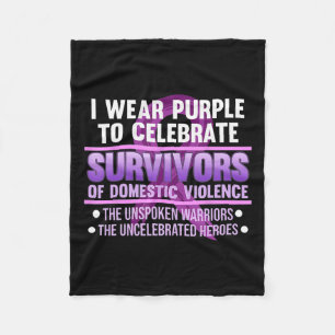 Wear Purple For Survivor Domestic Violence Awarene Fleece Blanket