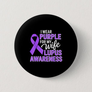 Wear purple for wife lupus awareness month sle 6 cm round badge