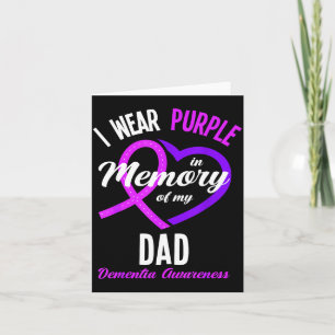 Wear Purple in Memory for Dad Dementia Awareness Card