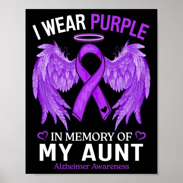 Wear Purple In Memory Of Aunt Alzheimerheimer Awar Poster (Front)