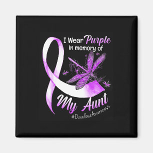 Wear Purple In Memory Of My Aunt Overdose Awarenes Magnet