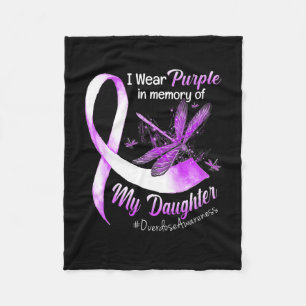 Wear Purple In Memory Of My Daughter Overdose Awar Fleece Blanket