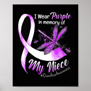 Wear Purple In Memory Of My Niece Overdose Awarene Poster