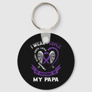 Wear Purple In Memory Of My Papa Pancreatic Cancer Key Ring