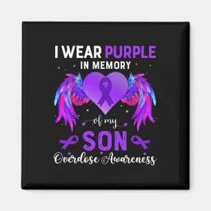 Wear Purple In Memory Of My Son Overdose Awareness Magnet