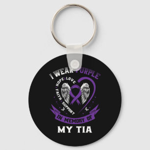 Wear Purple In Memory Of My Tia Pancreatic Cancer Key Ring