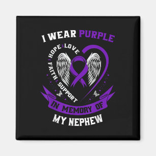 Wear Purple In Memory Of Nephew Pancreatic Cancer Magnet