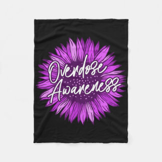 Wear Purple Overdose Awareness Gifts Survivor Ribb Fleece Blanket