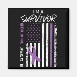 Wear Purple Pancreatic Cancer Survivor Gifts Women Magnet