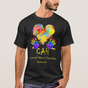 Wear Rainbow Heart Congenital Adrenal Hyperplasia  T-Shirt