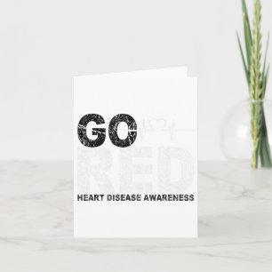 Wear Red Day Go Red Saying Heart Disease Awareness Card